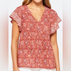 Mason & Belle Tinley, flutter sleeve, top size extra-large